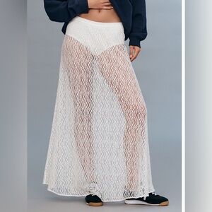 New Anthropologie Lace maxi Slip Skirt,M